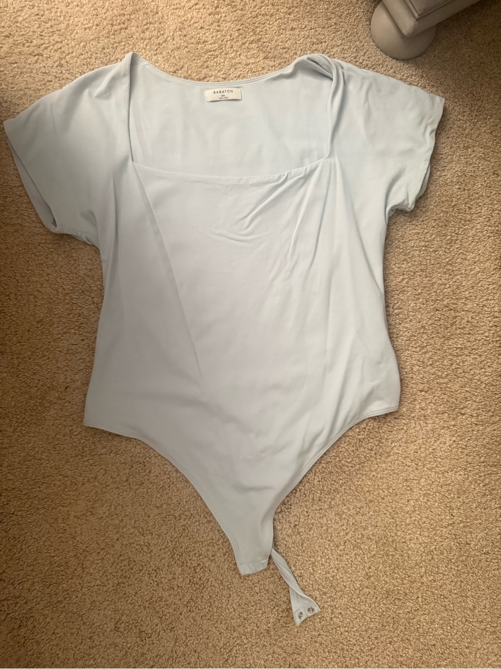 Aritzia Light Blue Square Neck Bodysuit